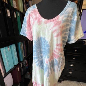 FINAL SALE - Short Sleeve Tie-Dye Lounge Dress - size XL